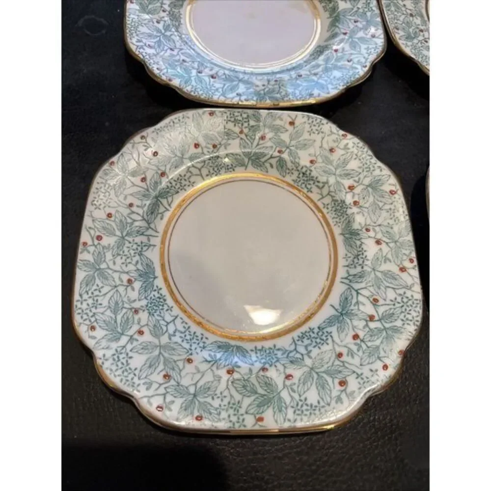 Queen's Rosina Bone China Stratford Salad Cake Plates Made in England Lot Of 4